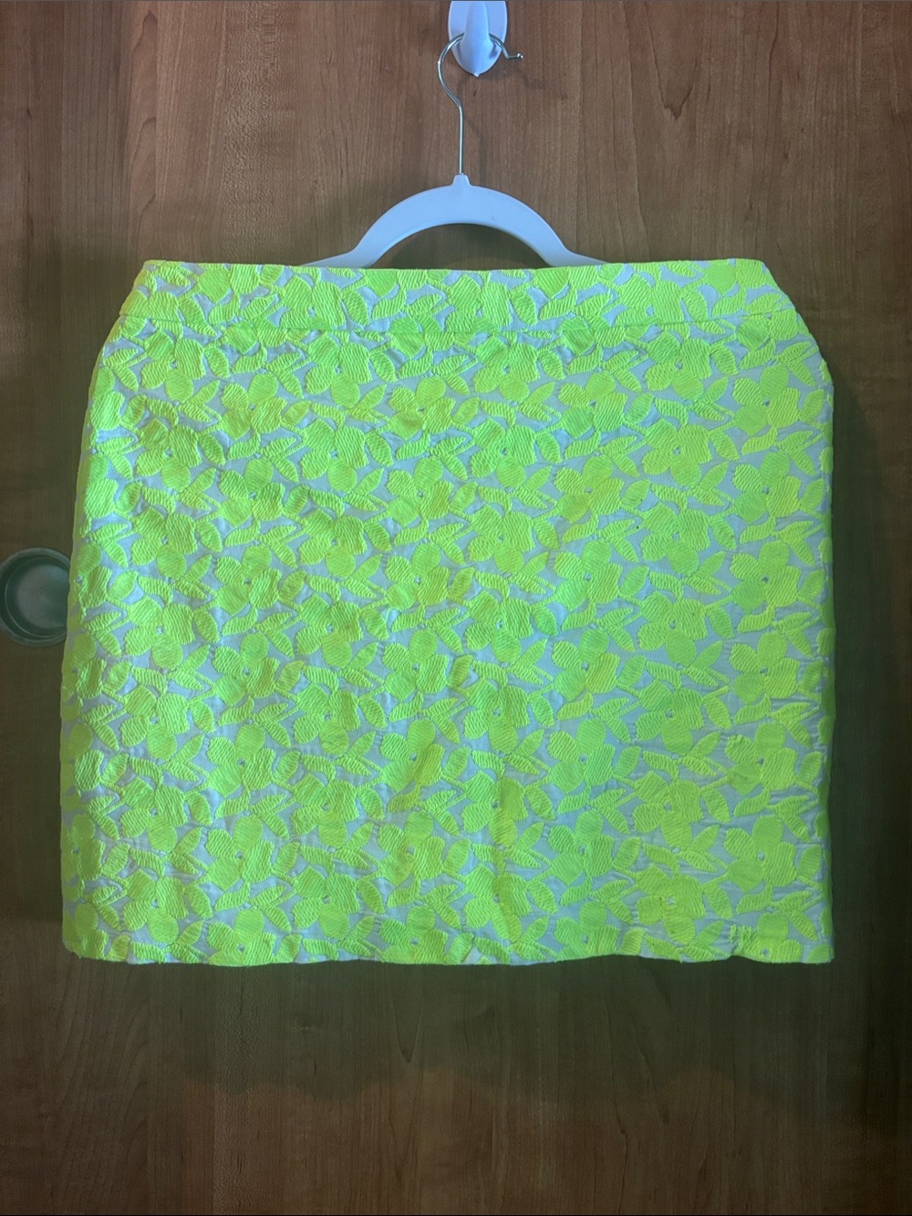 Women’s Neon Yellow Floral embroidered 100 cotton Skirt